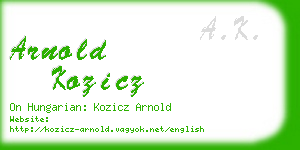 arnold kozicz business card